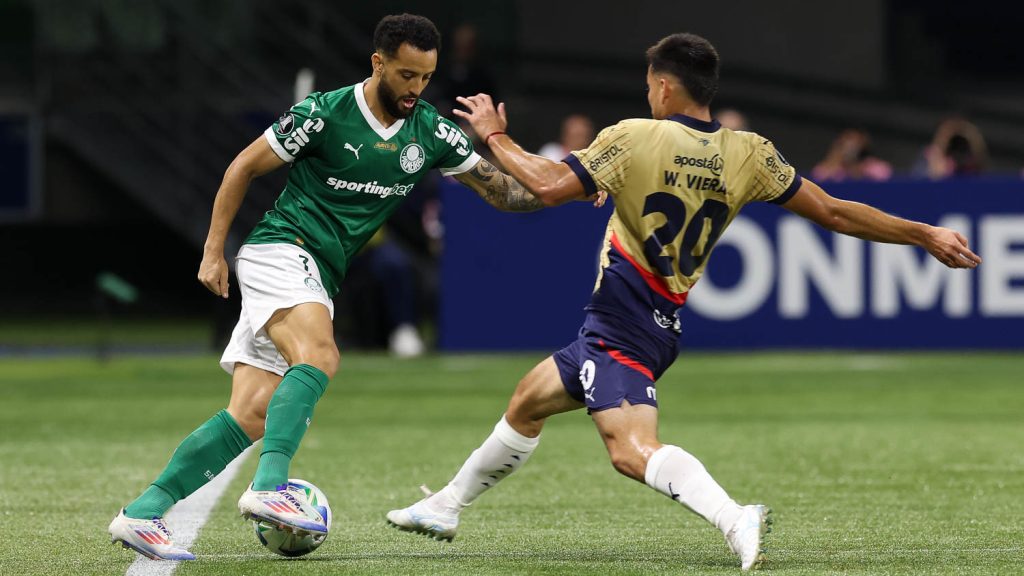 Palmeiras de Raphael Veiga x Cerro Porteño. Foto: Cesar Greco/Palmeiras