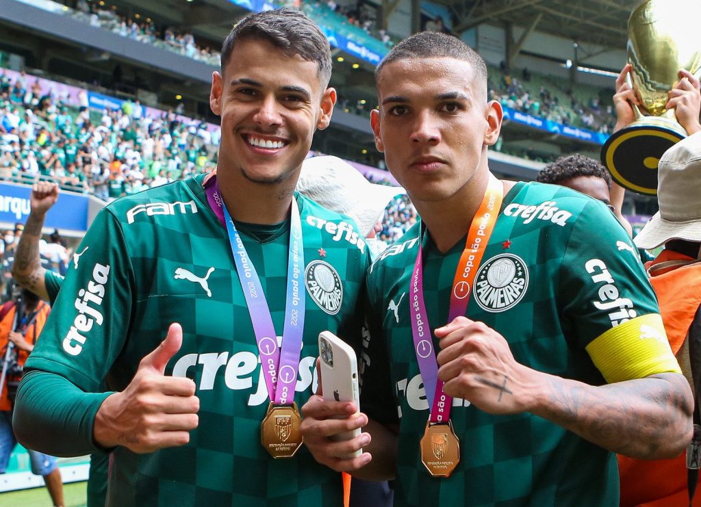 Lucas Freitas e Naves durante confronto entre Palmeiras e Botafogo