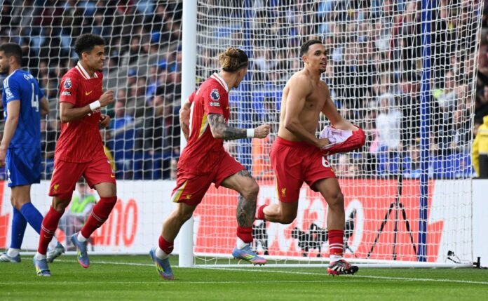 Liverpool derrota o Leicester com gol de Trent Alexander-Arnold nos últimos minutos pela Premier League