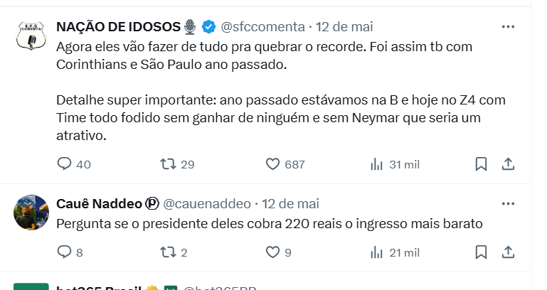 Opinião da torcida
