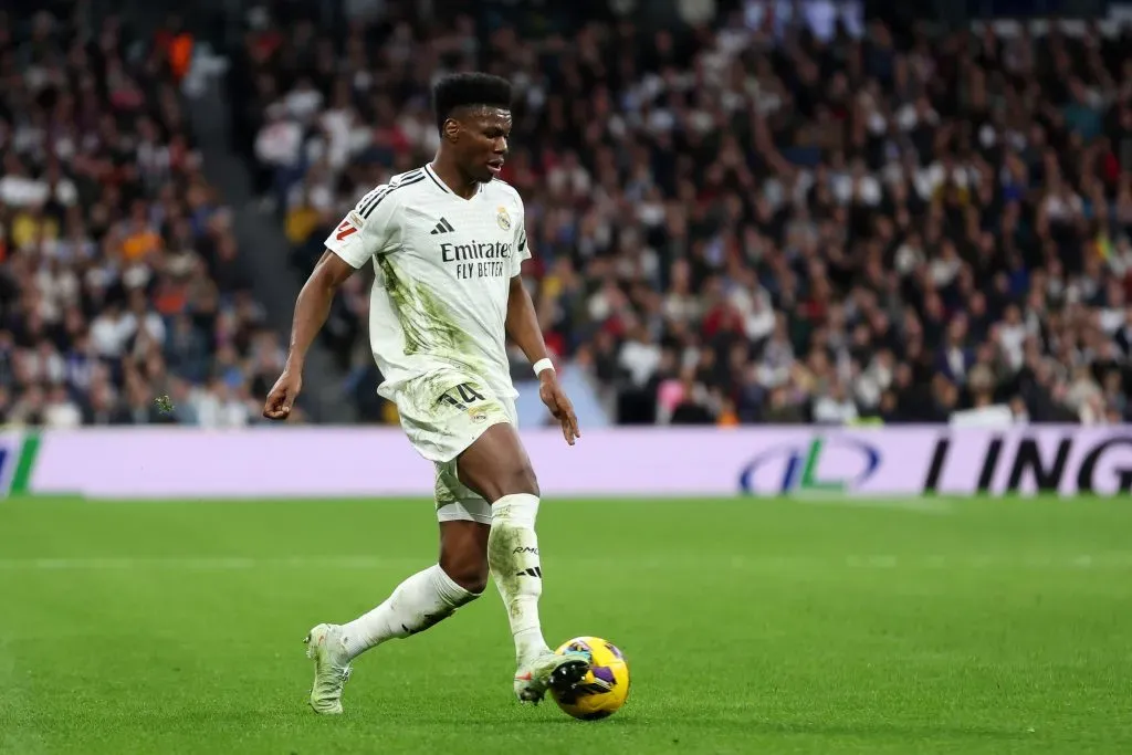 Tchouaméni pelo Real Madrid. (Photo by Florencia Tan Jun/Getty Images)