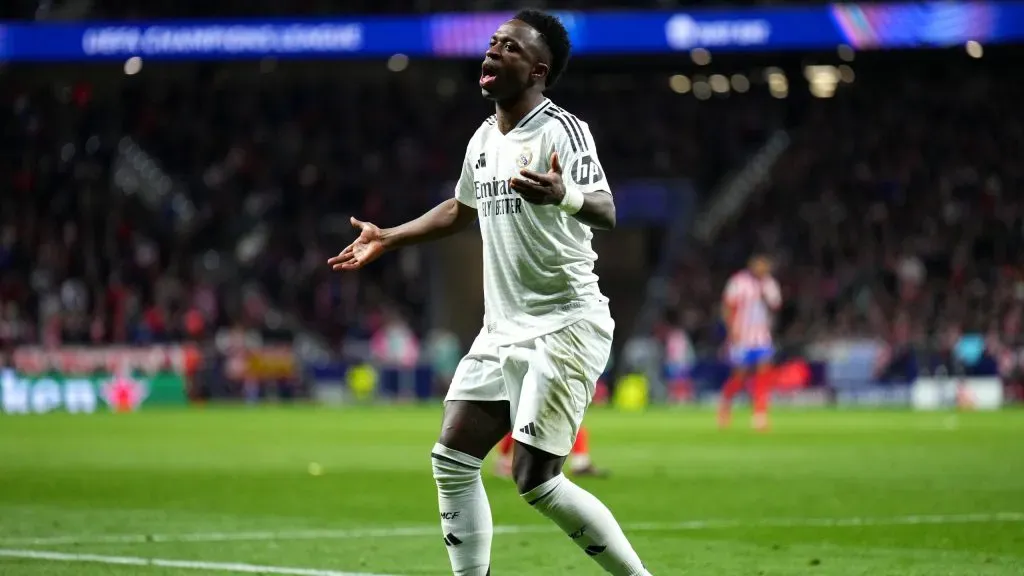 Vinicius Jr. em jogo do Real Madrid. Foto: Angel Martinez/Getty Images