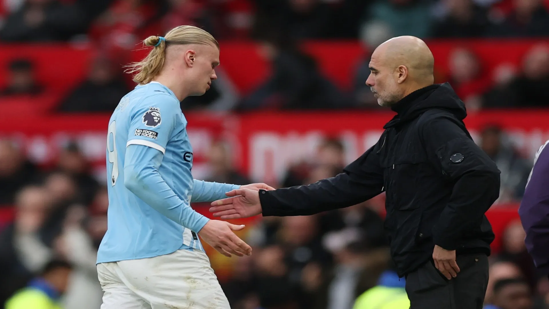 Guardiola substituiu Haaland em United x City – Michael Regan/Getty Images