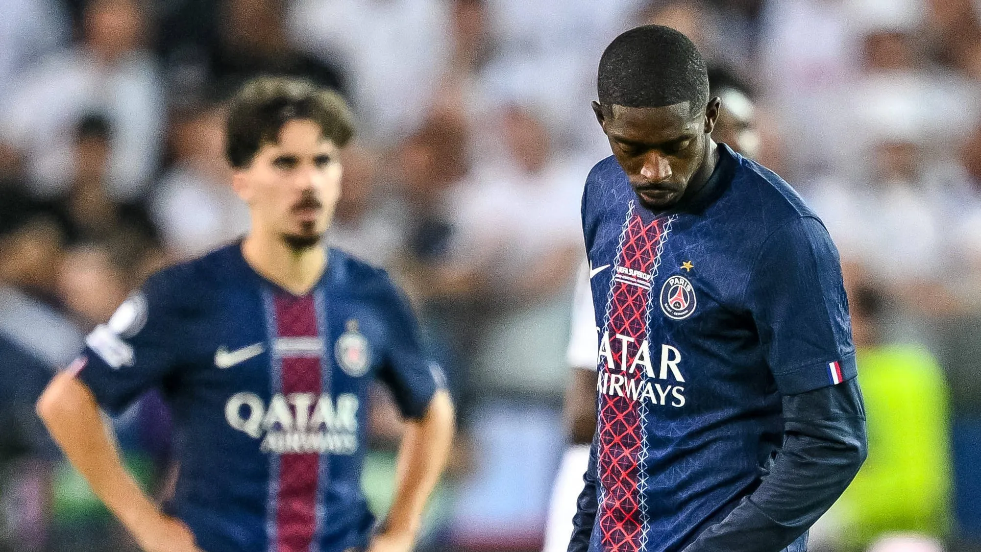 Vitinha e Dembélé em campo pelo PSG. Foto: IMAGO / DeFodi Images