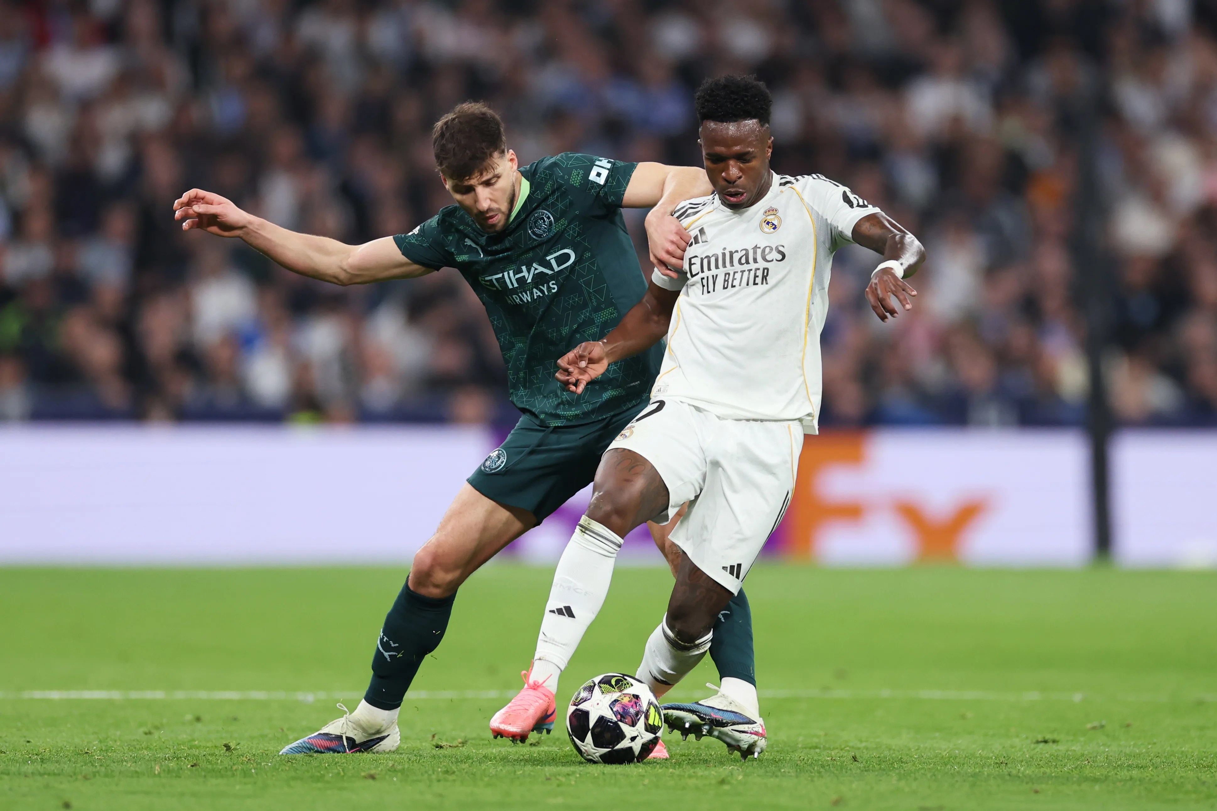 Vini Jr se torna o maior assistente da história do Real Madrid na Champions League. (Photo by Florencia Tan Jun/Getty Images)